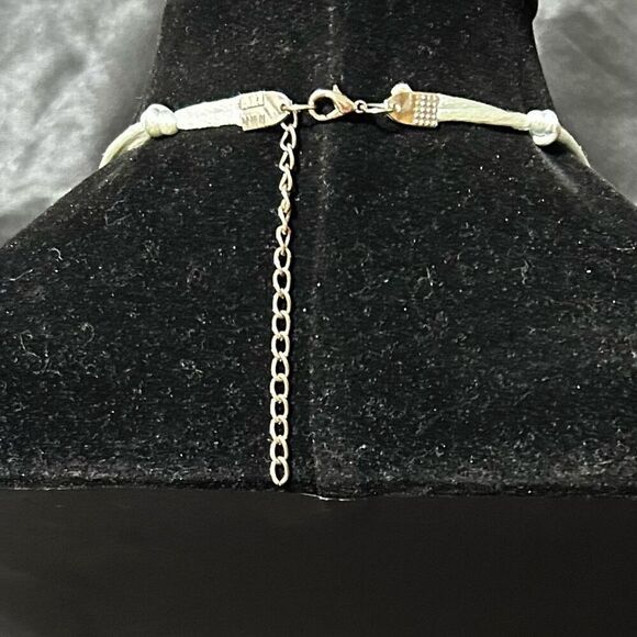 Vintage Unique Chunky Statement Necklace 32" Blue Faceted Lucite Frosted Balls - Picture 7 of 9